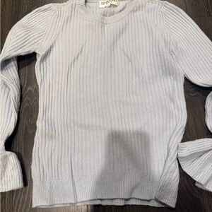 10 Crosby Derek Lam Light Blue Ribbed Sweater